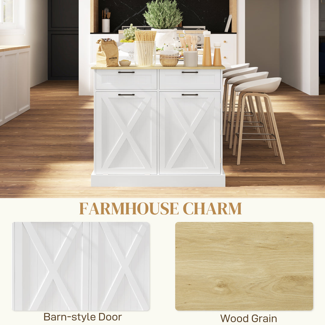 Sideboard with Tilt-out Trash Bin, Farmhouse Kitchen Sideboard with 2 