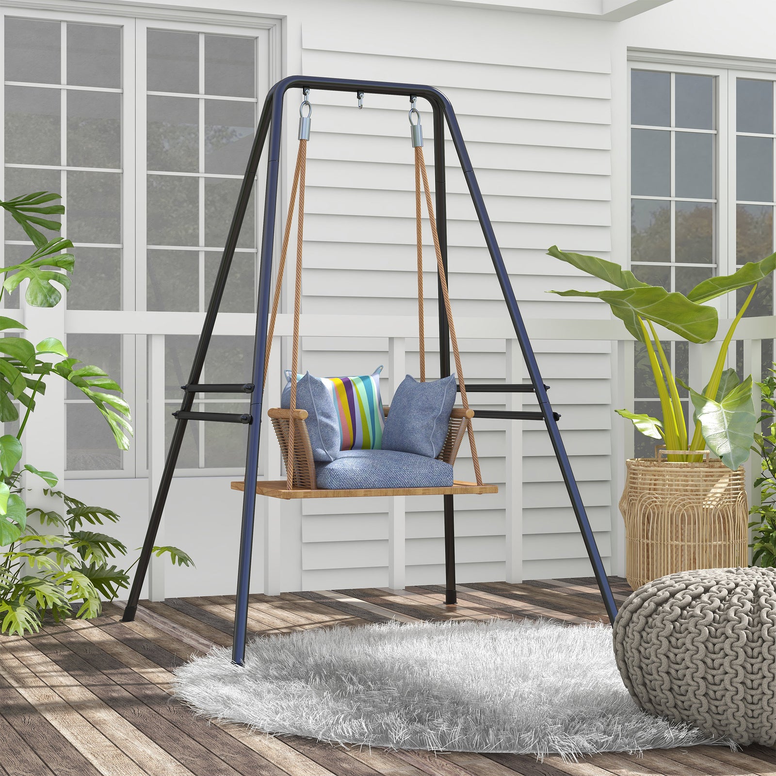 Hammock Chair Stand, Hanging Heavy Duty Metal Frame Hammock Stand for 