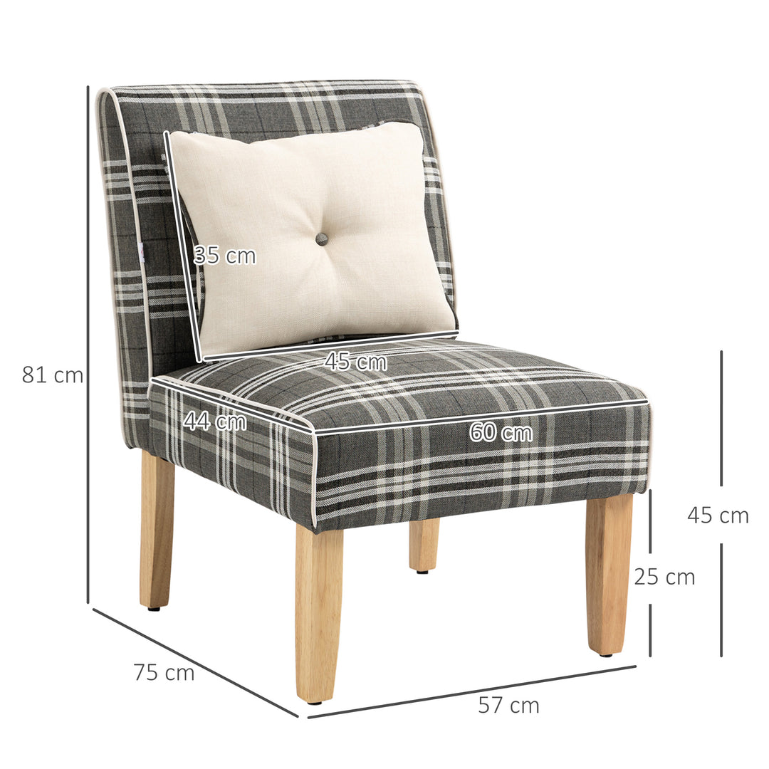 Modern Dining Chairs Set of 2, Accent Chair with Patterned Upholstery, Throw Pillows and Rubber Wood Legs, for Kitchen Living Room, Grey
