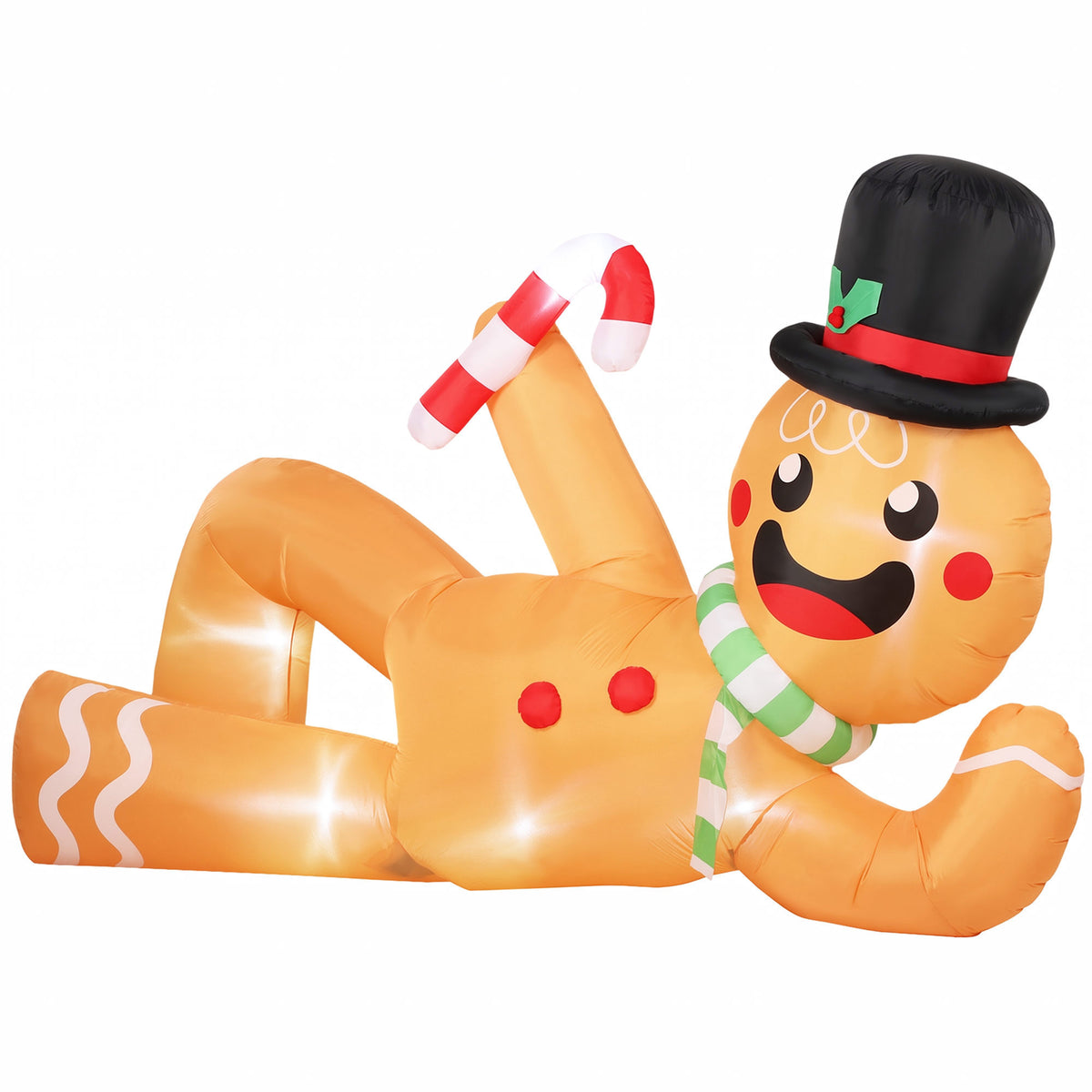 9.8ft Giant Christmas Inflatable Gingerbread Man Side-Lying, Outdoor