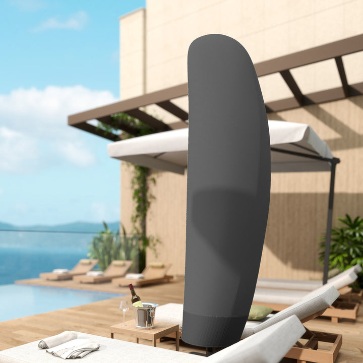 Outsunny Parasol Cover, 600D Oxford Cantilever Umbrella Cover Fit for 2-4m Parasol, Banana Umbrella Protector with Zipper for Outdoor Garden, Patio, Black