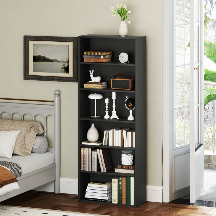 Six Shelf Bookcase - Black