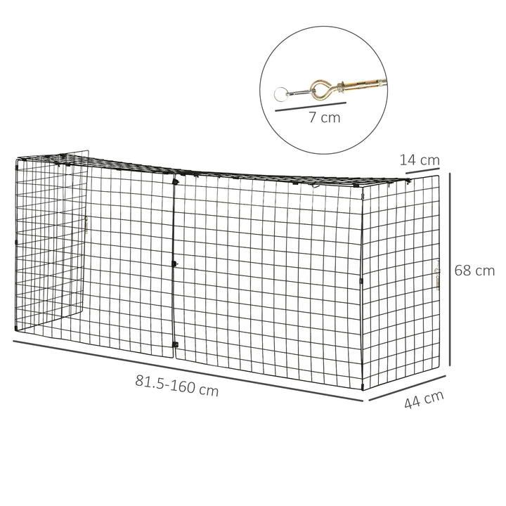 Extendable Fire Guard Screen, Freestanding Fire Screen Spark Guard, Folding Fireplace Cover, Wire Mesh, 81.5-160cm, Black