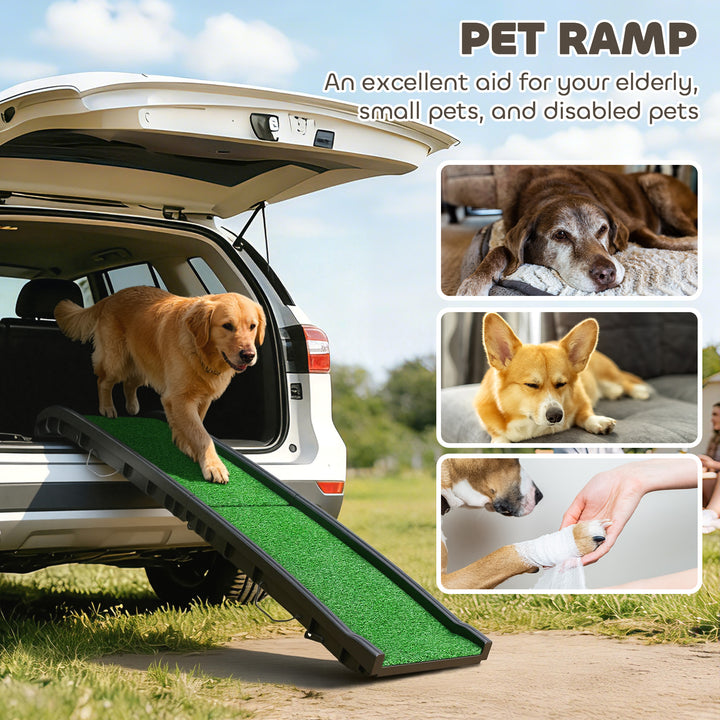 Foldable Dog Ramp with Artificial Anti-slip Surface, Portable &amp; Lightweight, for Cars, Home, 155 x 38.5 x 15.5 cm