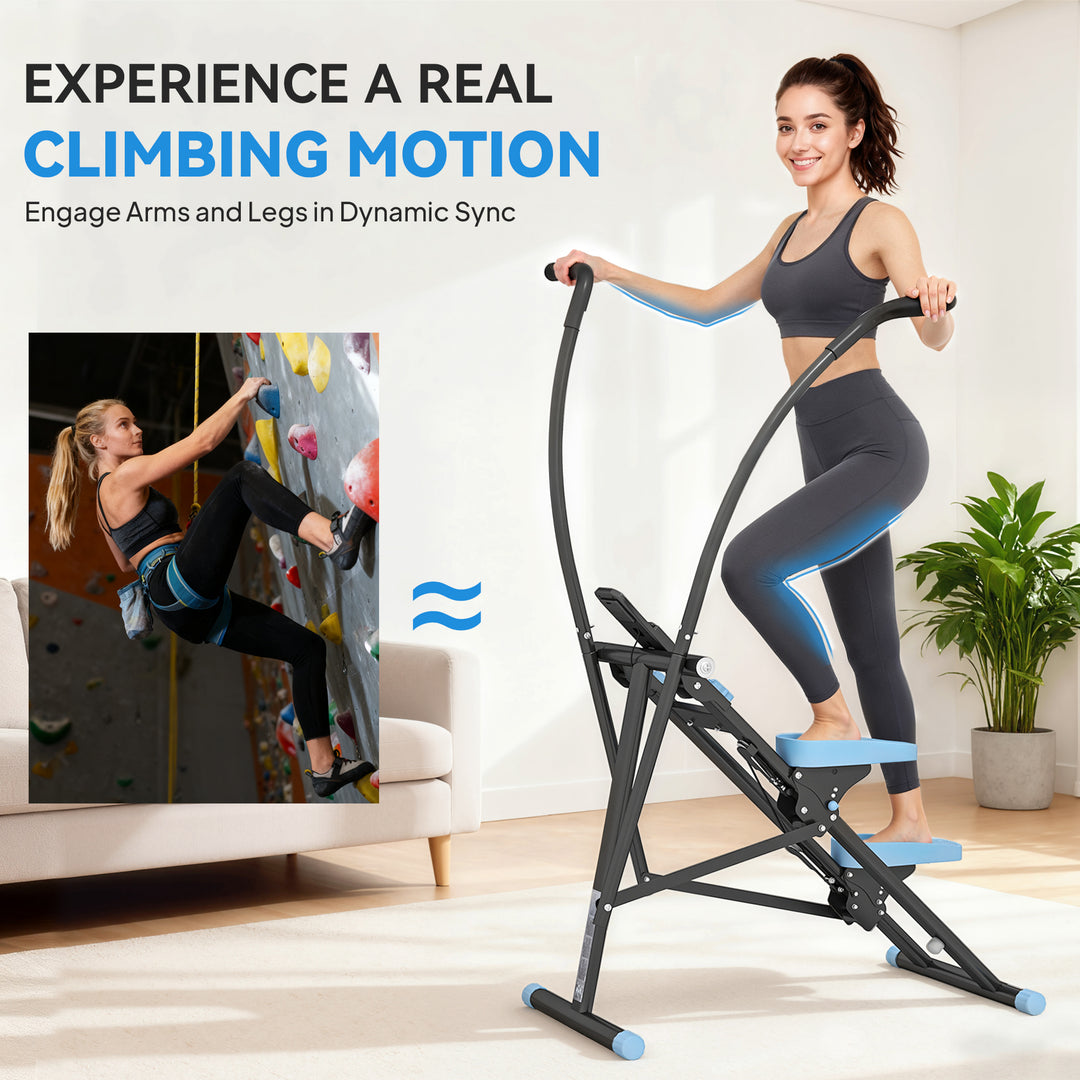 Stair Stepper for Home Gym Exercise, Vertical Climber Machine with LCD Monitor &amp; Adjustable Pedals for Workout