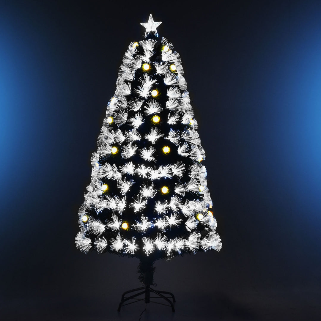 MCL 5ft White Light Artificial Christmas Tree w/ 180 LEDs Star Topper Tri-Base Full Bodied Seasonal Decoration Pre-Lit Home