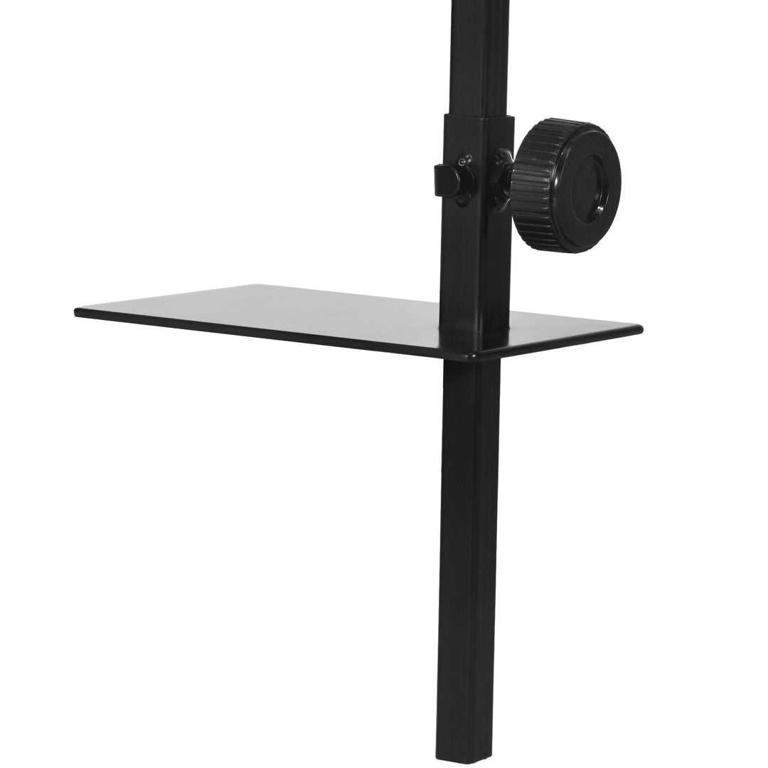 Adjustable Height and Length Reptile Lamp Stand Holder with Hook Hanging, Base - Black