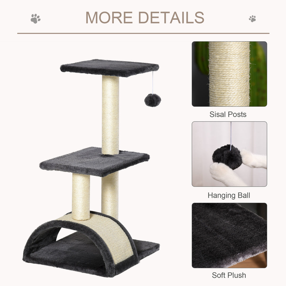 MCL 72cm Cat Tree with Scratching Post, Pad for Indoor Cats - Black