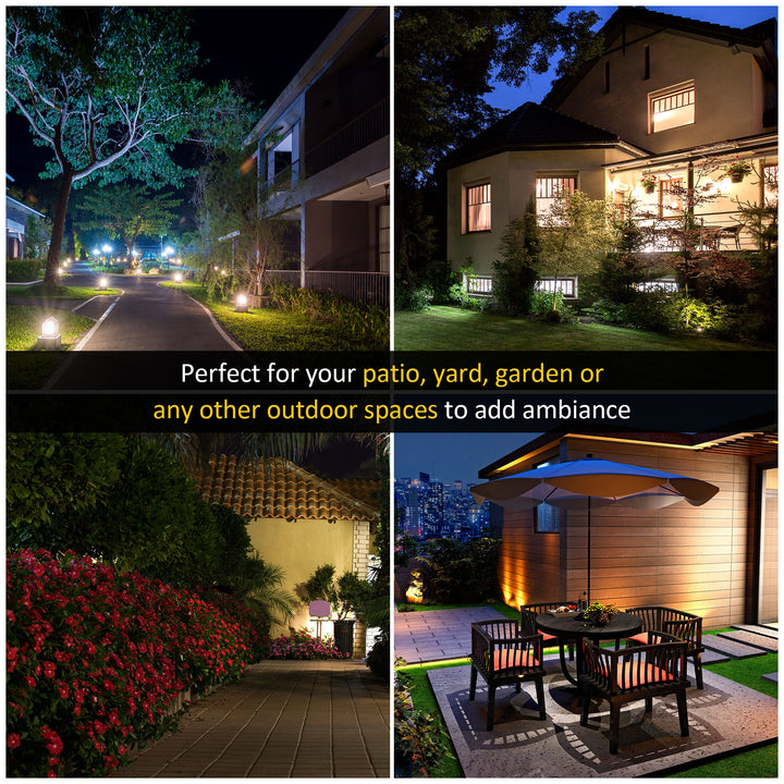 1.9M Garden Lamp Post Light, IP44 Outdoor LED Solar Powered Lantern Lamp with Decorative Bulb, Aluminium Frame for Patio, Pathway and Walkway, Black