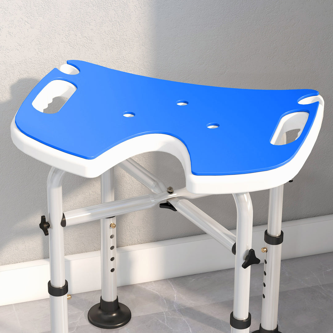 39-51.5cm 'U' Seat Padded Shower Stool - Dark Blue
