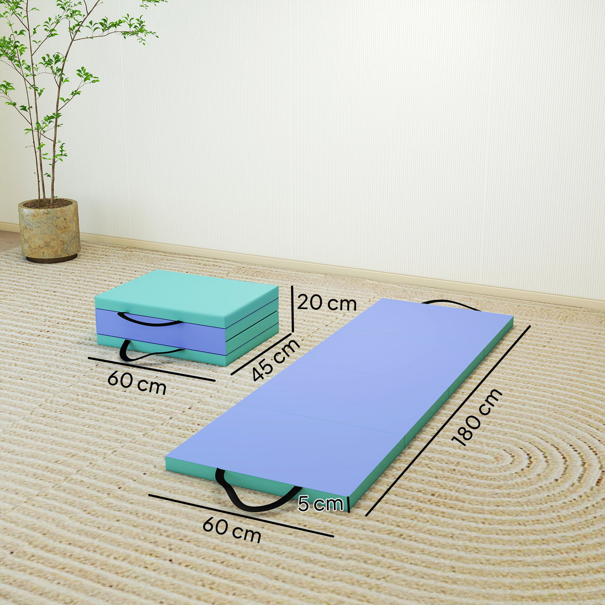 Foldable Gymnastics Mat, 6 ft Long & Four Folding Thick Exercise Tumbl
