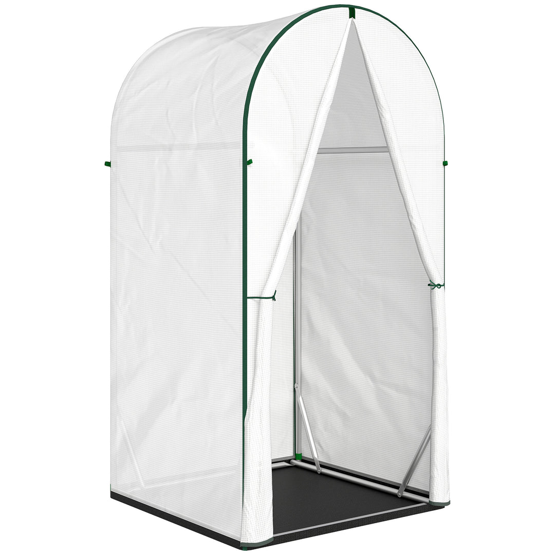 Mini Greenhouse, Portable Green House with Roll-Up Door, PE Base, Small Greenhouse, 100 x 100 x 195 cm