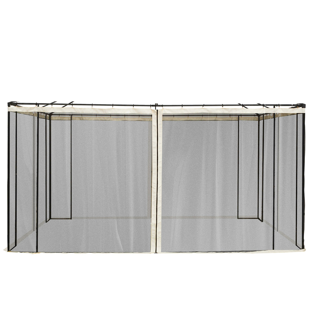 352 x 207cm Universal Replacement Mesh Sidewall Netting for Patio Gazebos and Canopy Tents, (Sidewall Only) Beige