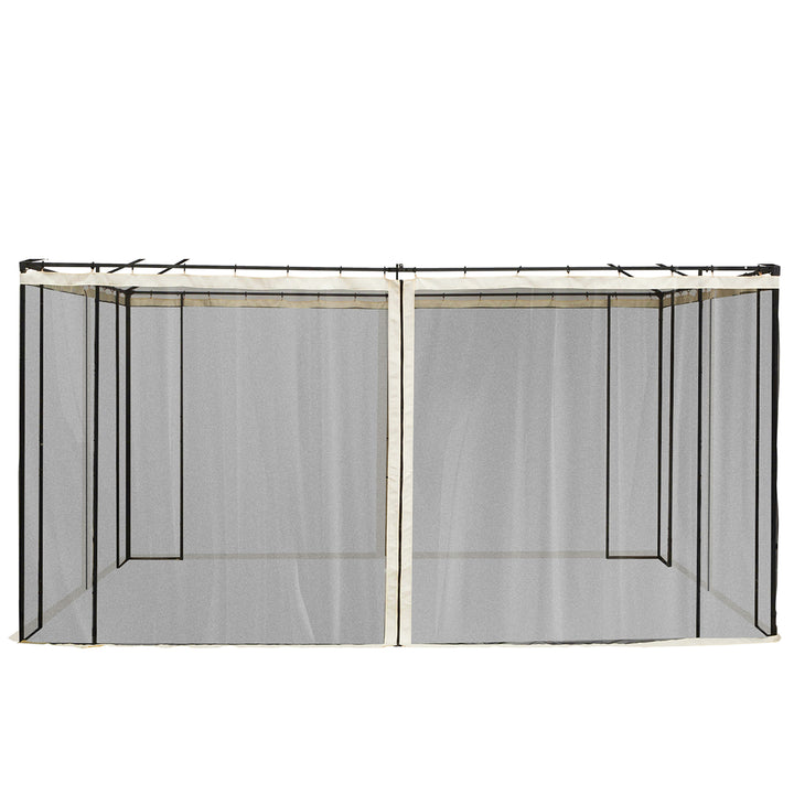 352 x 207cm Universal Replacement Mesh Sidewall Netting for Patio Gazebos and Canopy Tents, (Sidewall Only) Beige