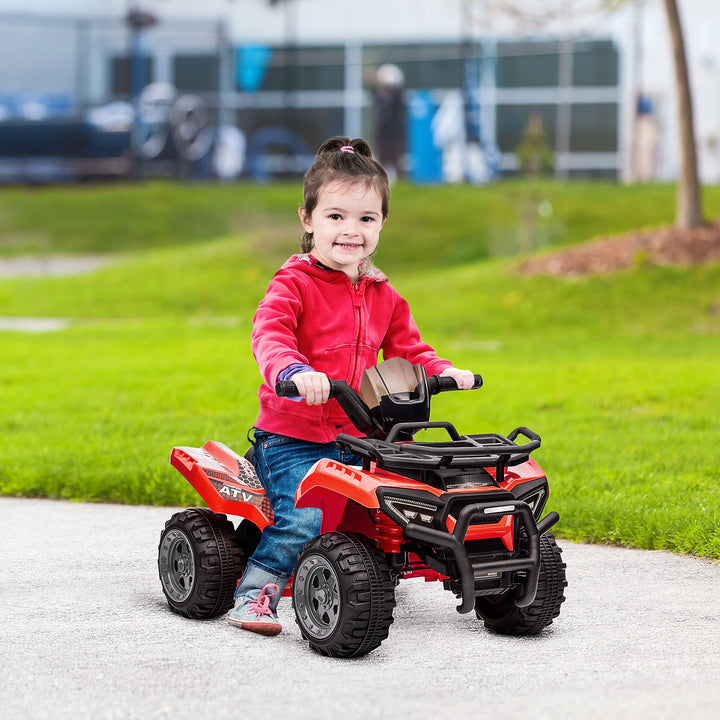 HOMCOM Kids' Battery-Powered Ride-On ATV with Real Working Headlights, 6V, for Ages 18-36 Months, Red | Aosom UK