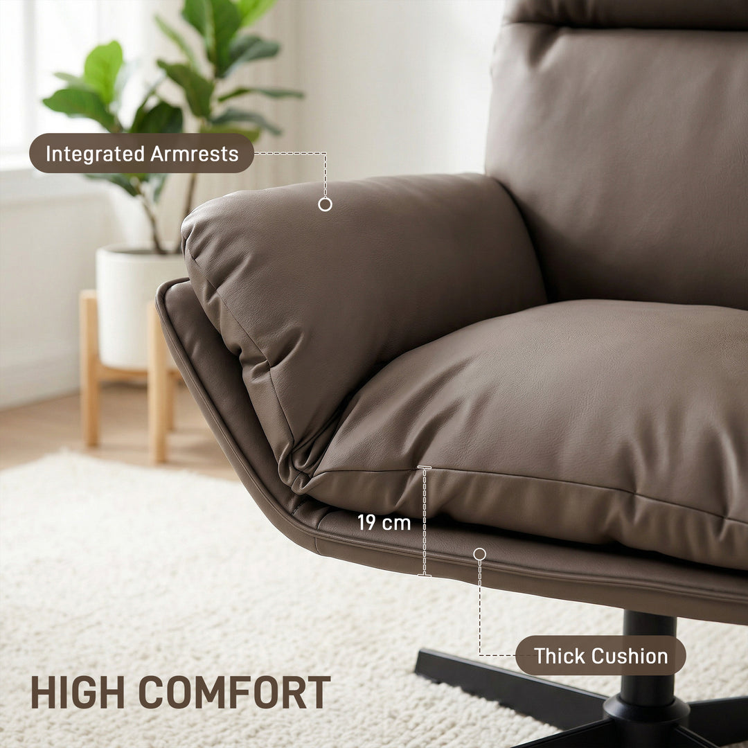 Accent Chair with 360 Swivel Armchair for Living Room with Padded Cush