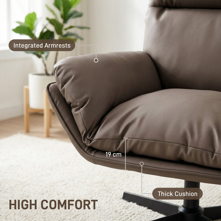 Accent Chair with 360 Swivel Armchair for Living Room with Padded Cush