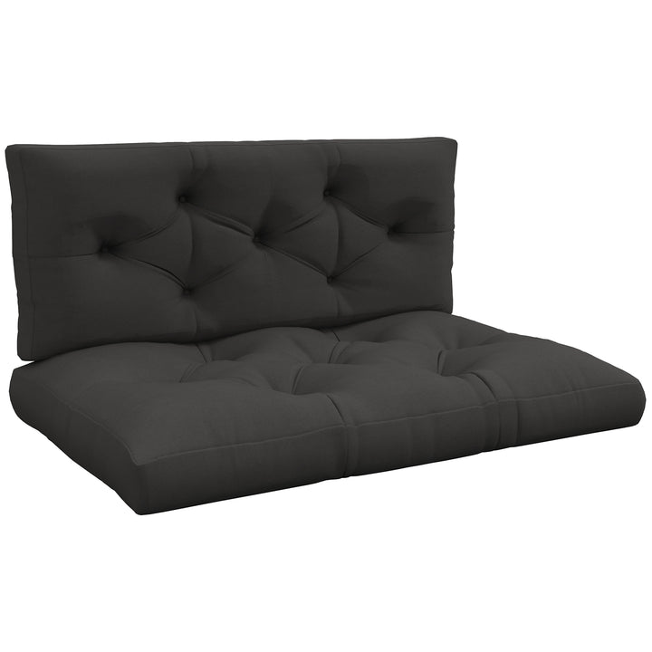 Seat and Back Padded Pallet Cushion Set - Dark Grey