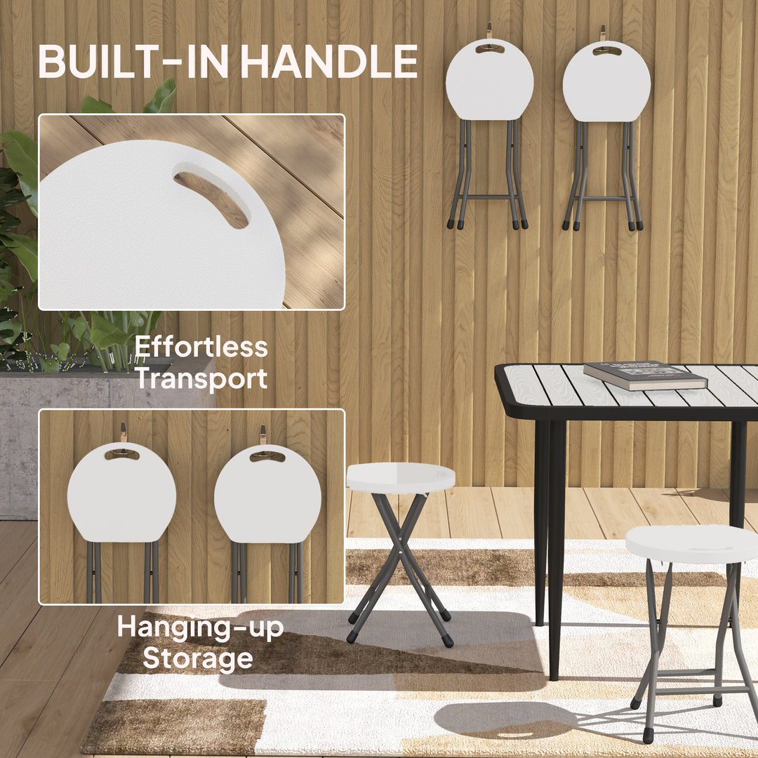Set of Four Folding Carry Stools - White