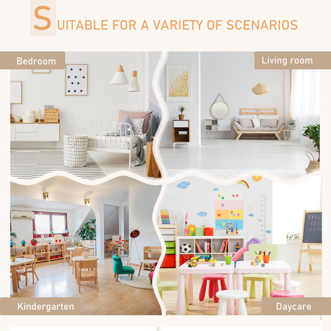 MCL 3-Piece Kids Table and Chair Set with 2 Bear-Shaped Chairs, for Ages 1-4 Years, White