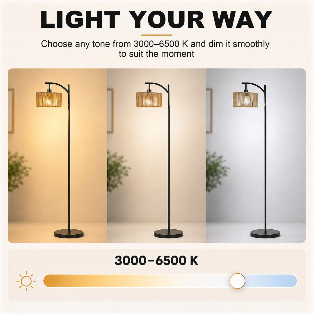 LED Floor Lamp, 160 cm Modern Dimmable Standing Lamp with Adjustable - view 4