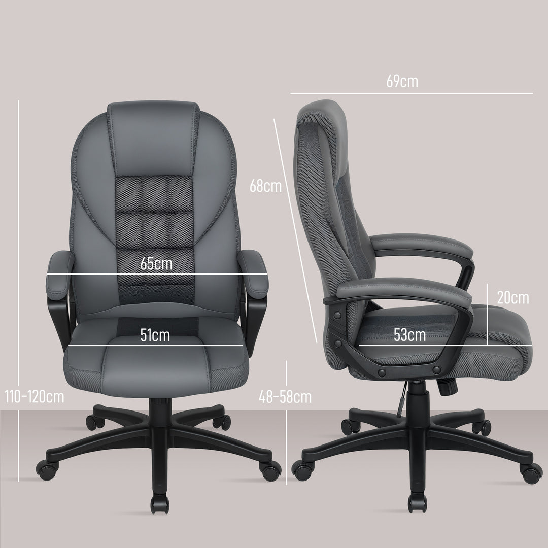 Faux Leather Office Chair - Charcoal Grey