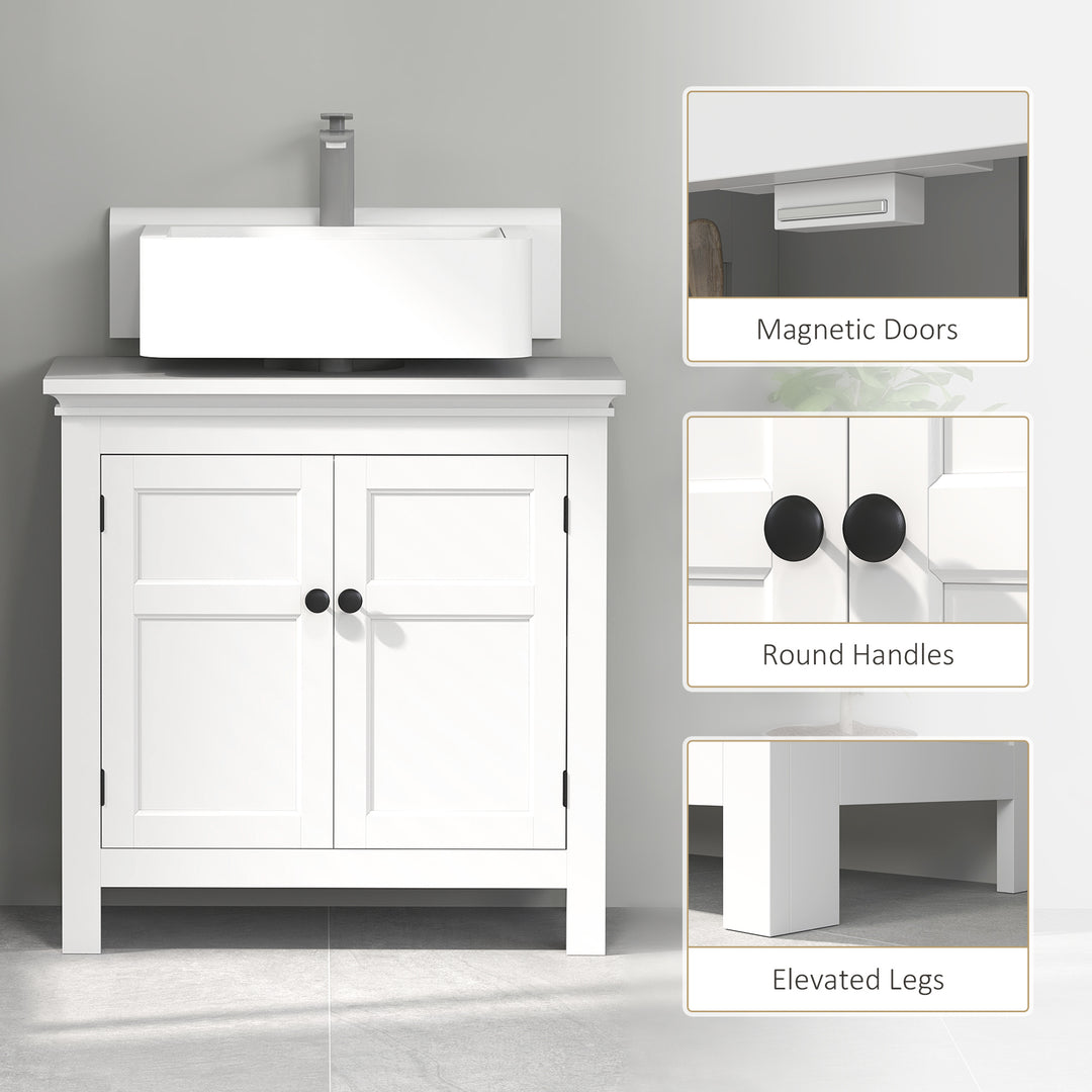 15 x 20cm 'U' Cut Out Bathroom Storage Cabinet - White
