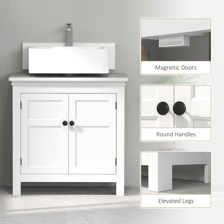 15 x 20cm 'U' Cut Out Bathroom Storage Cabinet - White