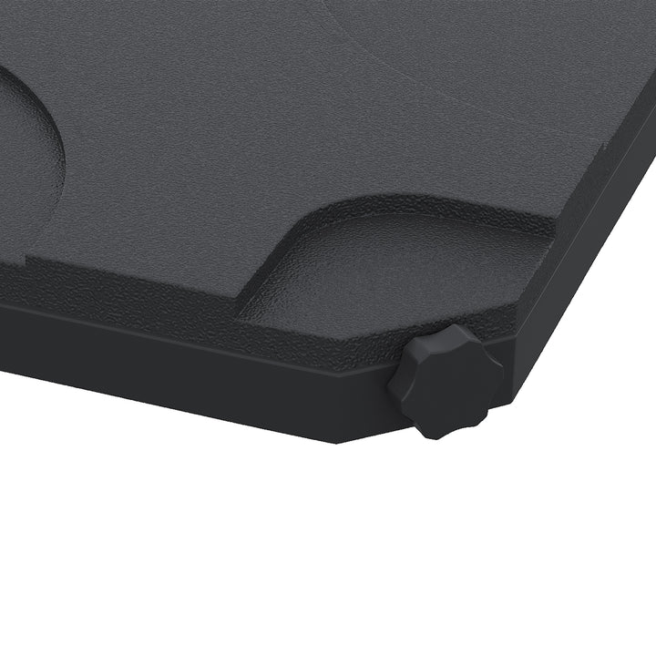 MCL 4 Pieces Parasol Base Stand Weights for Banana Hanging Cantilever Umbrella, Water and Sand Filled, Up to 72kg, Black