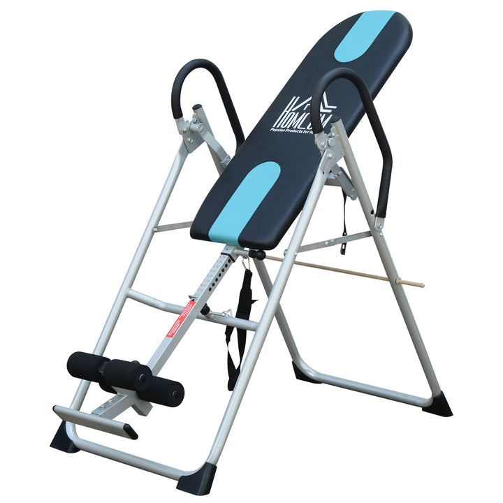 HOMCOM Foldable Gravity Inversion Table Back Therapy Home Fitness Bench Black | Aosom UK