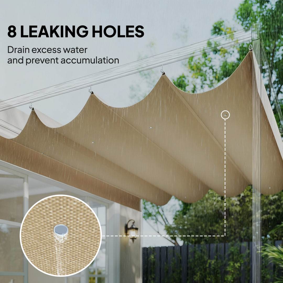 Retractable Pergola Canopy Only, 3.92 x 3.5 m, UV30+ Replacement Canopy Cover for 4 x 3 m Pergola