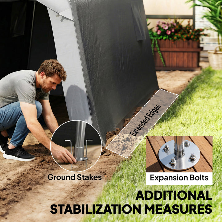 1.8 x 2.4m Garden Storage Shed Tent, Waterproof Portable Shed Shelter 
