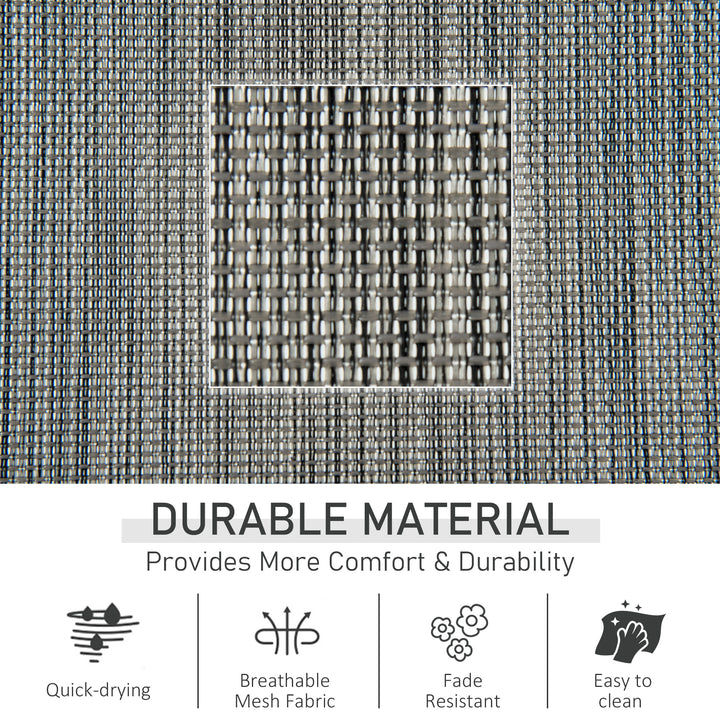 MCL Outdoor Garden Rocking Chair, Patio Sun Lounger Rocker Chair with Breathable Mesh Fabric, Removable Headrest Pillow, Armrest, Side Storage Bag, Dark Grey