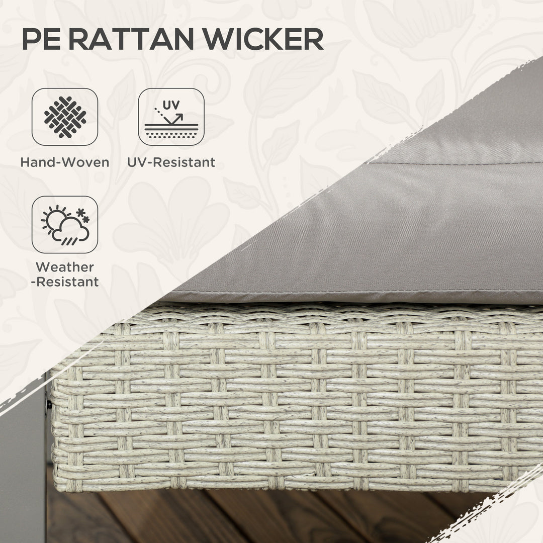 Six-Piece Rattan Garden Sofa Set - Light Grey