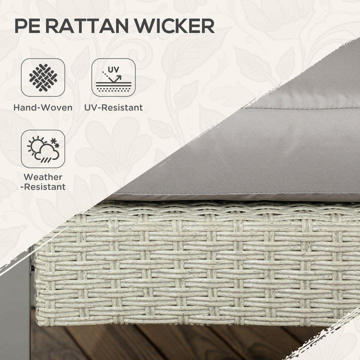 Six-Piece Rattan Garden Sofa Set - Light Grey