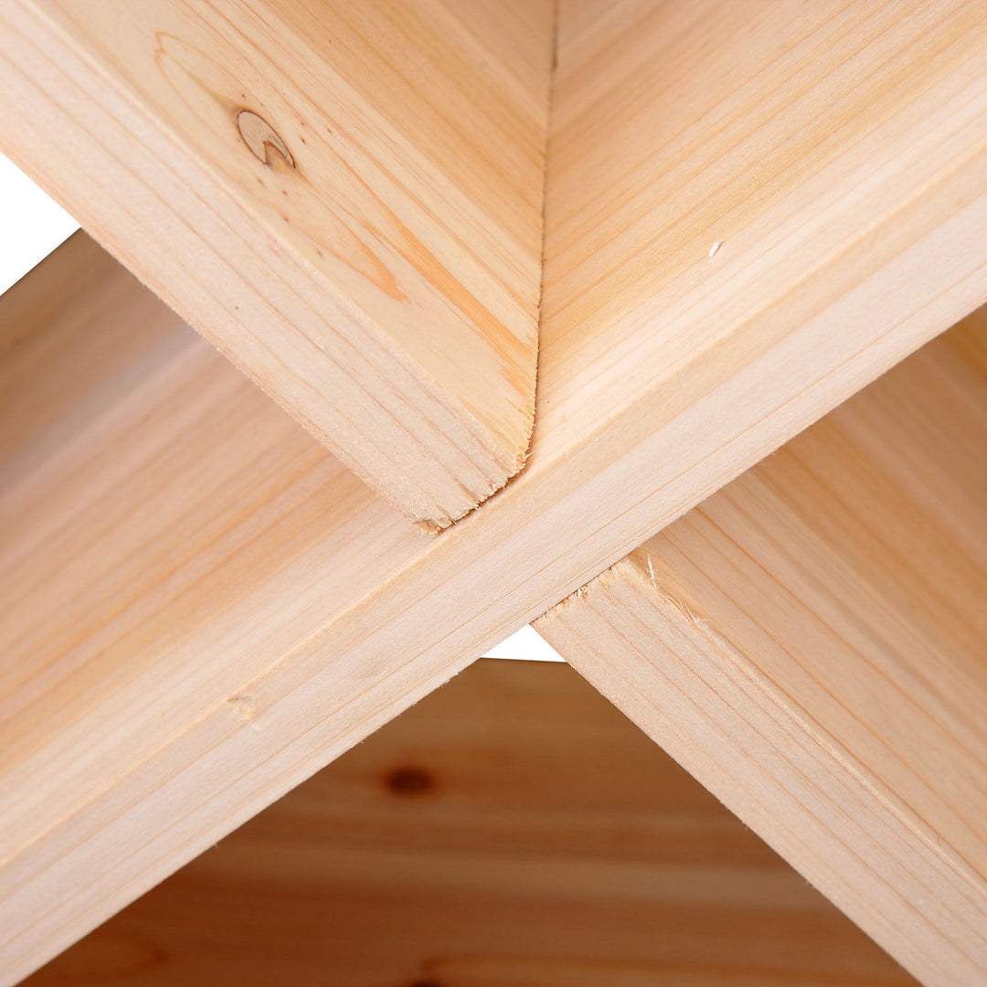 MCL Wooden Wine Rack for 24 Bottle Square Tabletop Storage Holder Stand