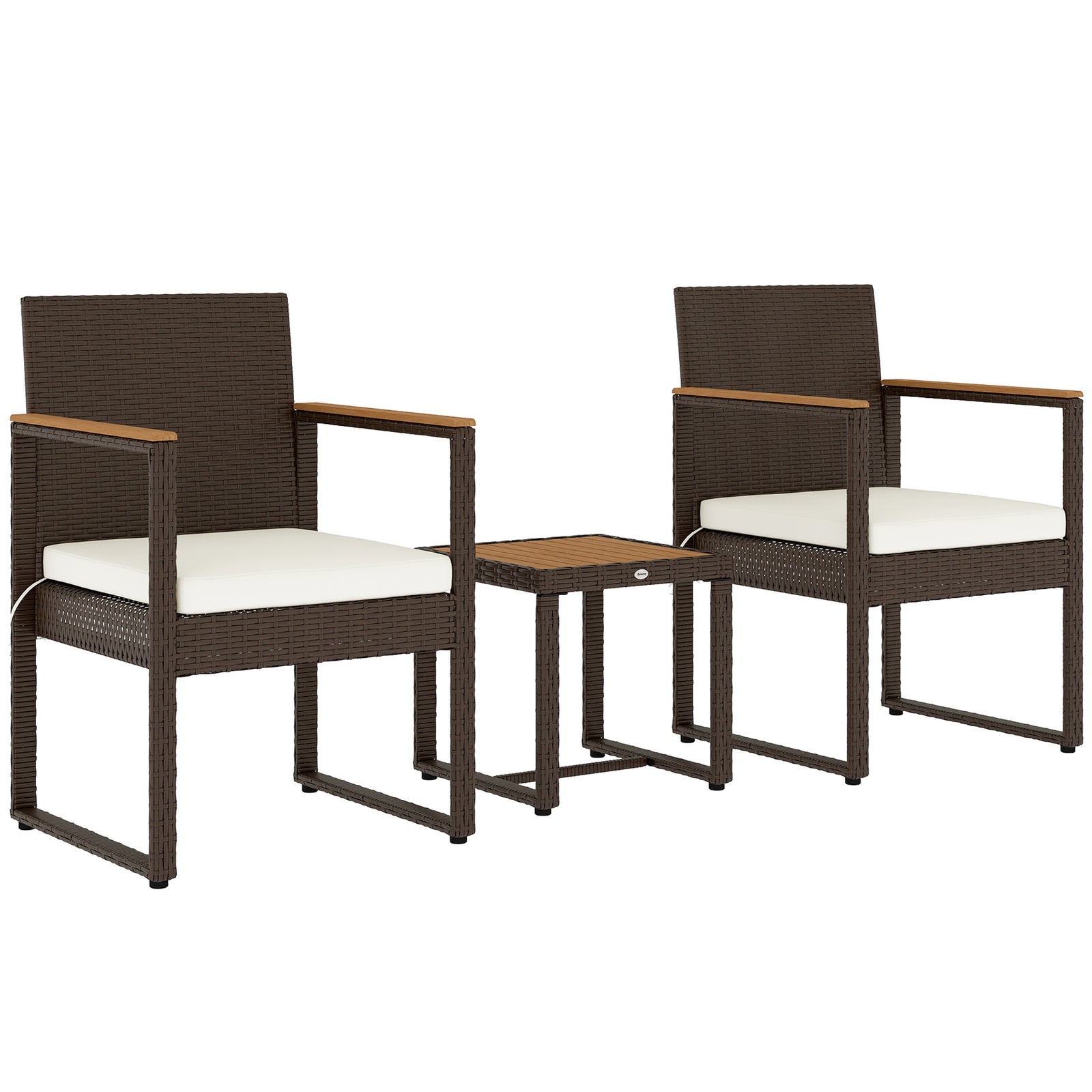 Three-Piece Rattan Chair Set - White