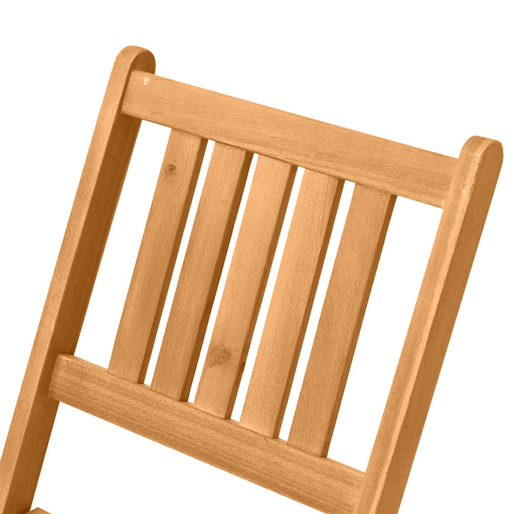 MCL 3 Piece Folding Bistro Set, Wooden Garden Table and Chairs for Outdoor, Patio, Yard, Porch, Teak