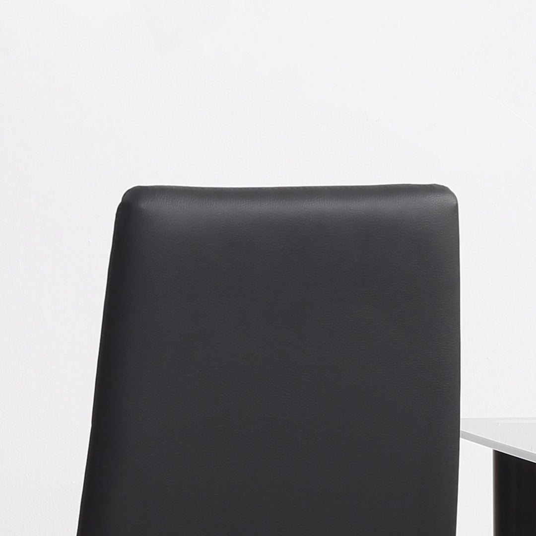 Set of 4 Faux Leather Dining Chairs - Black