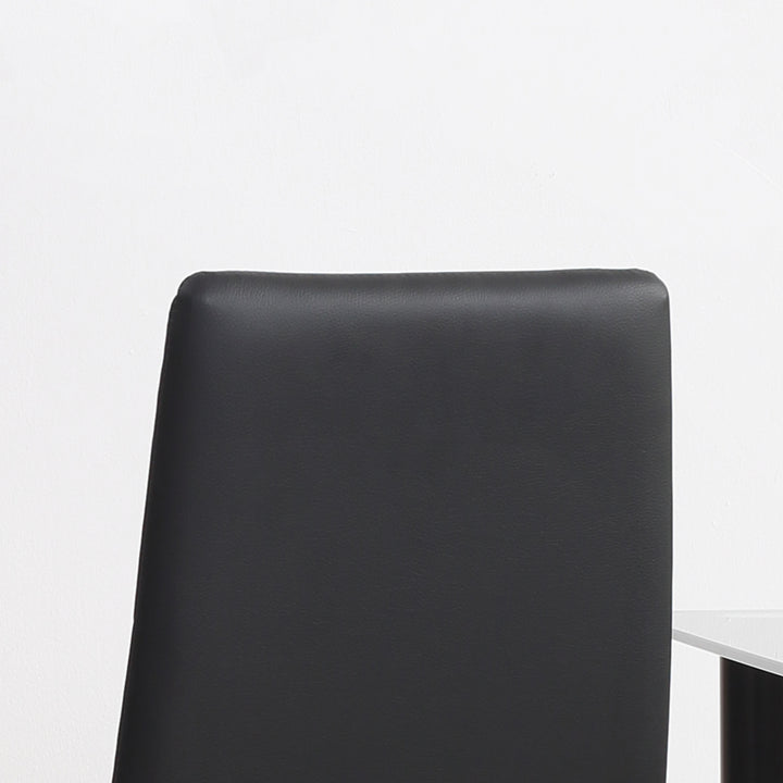 Set of 4 Faux Leather Dining Chairs - Black