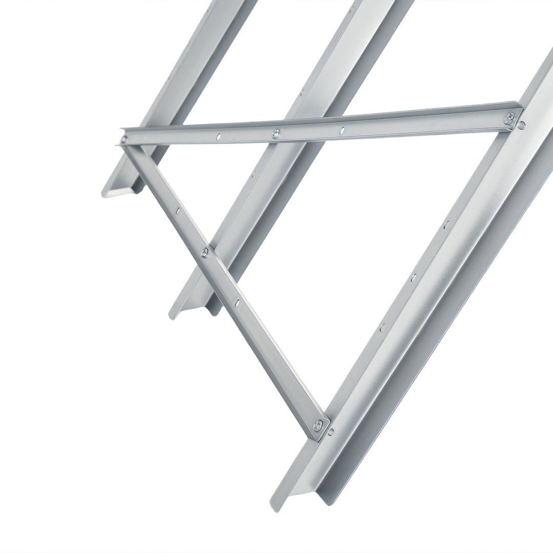 MCL Portable Sawhorse Heavy Duty Steel Adjustable Work Support, Foldable Sawhorse Stand 100 kg Weight Capacity, Silver Tone