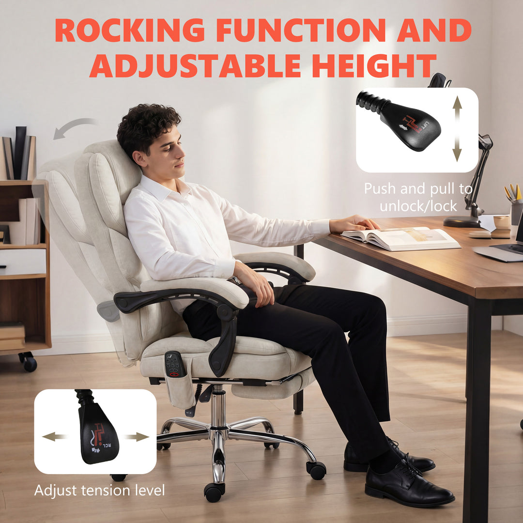 Office Chair with 6-point Vibration Massage and Heat, Fabric Desk Chai