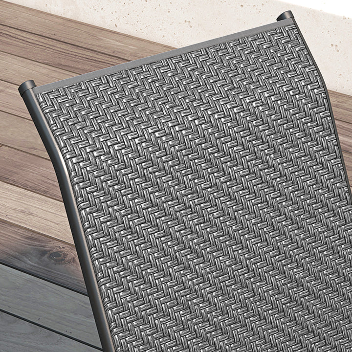 Four-Piece Stacking Rattan Garden Seat Set - Grey