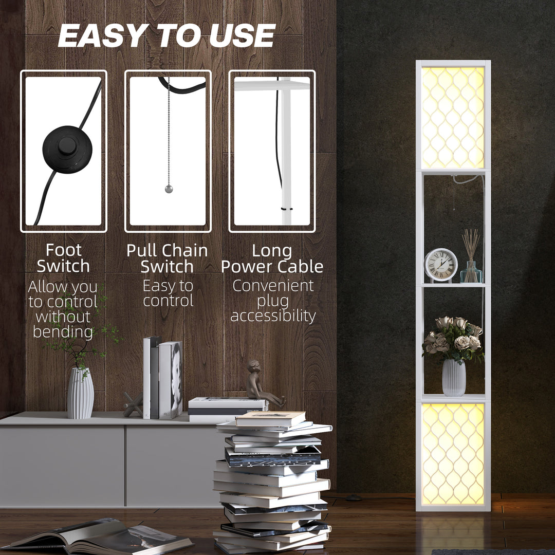 Duo Light Floor Shelves - White