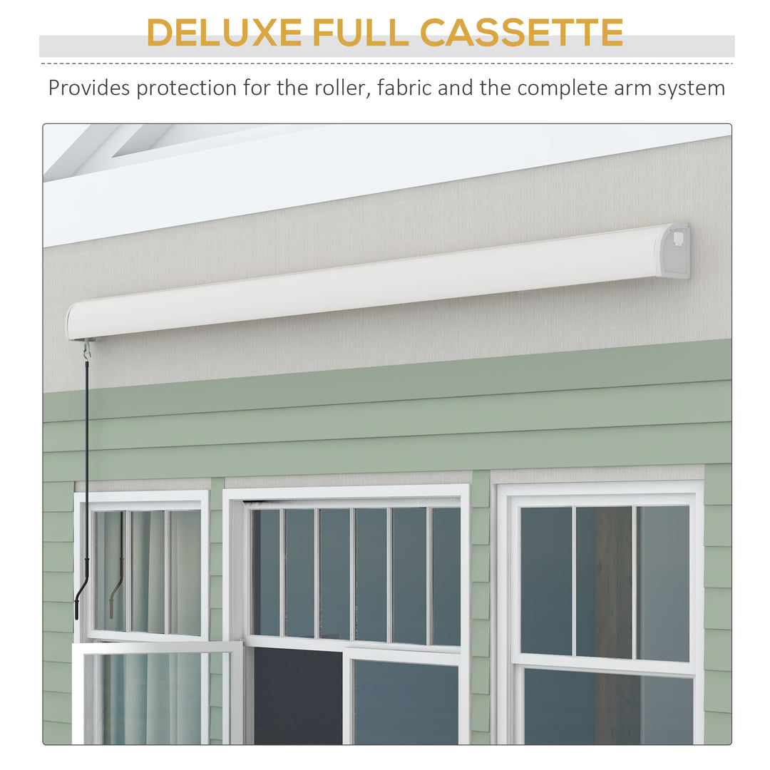 4 x 3(m) Electric Retractable Awning with Remote Controller, Aluminium Frame Sun Canopies for Patio Door Window