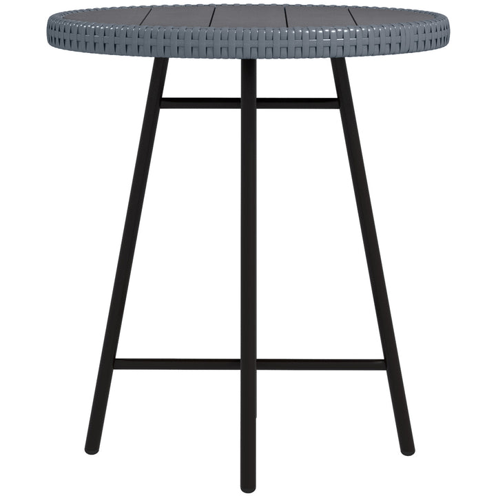 Outsunny PE Rattan Side Table Grey | Aosom UK