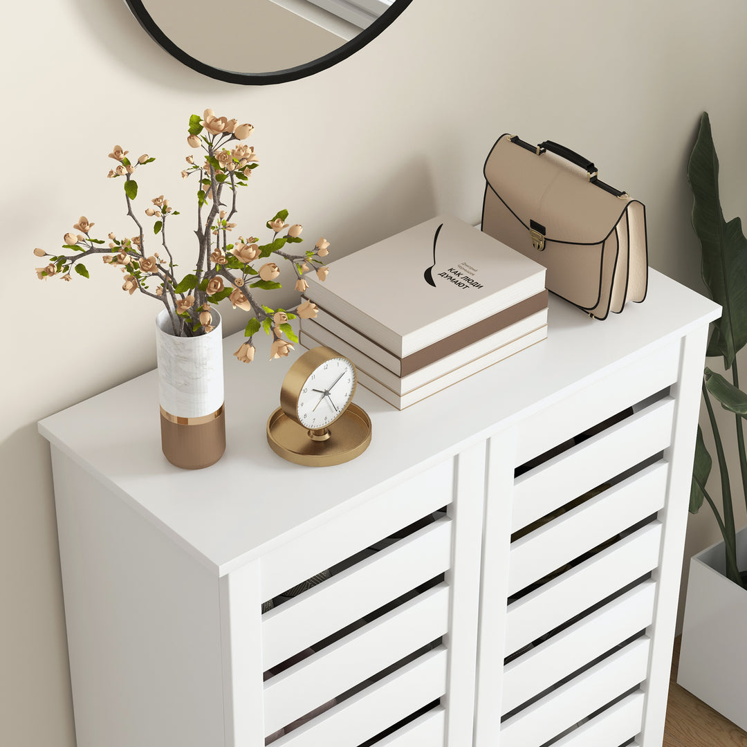 Narrow Shoe Cabinet for Entryway, 5-Tier Slim Shoe Storage Cabinet wit