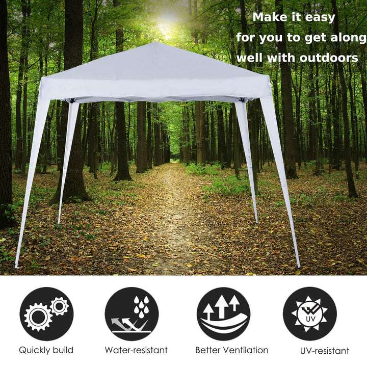 3 M x 3 M Base/ 2.5 M x 2.5 M Top Pop Up Gazebo with Carry Bag, Height Adjustable Slant Leg Party Tent Instant Event Shelter for Garden, Patio, White
