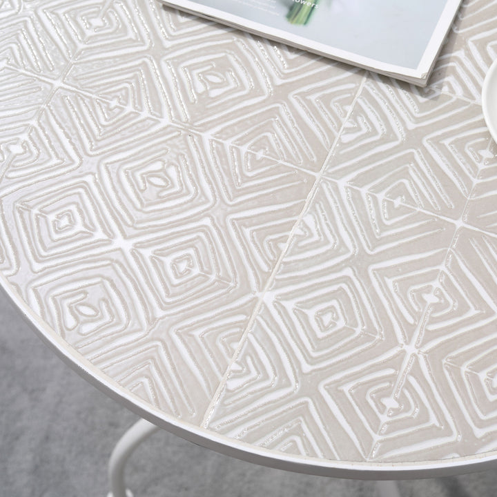 Three-Piece Metal Bistro Set - White