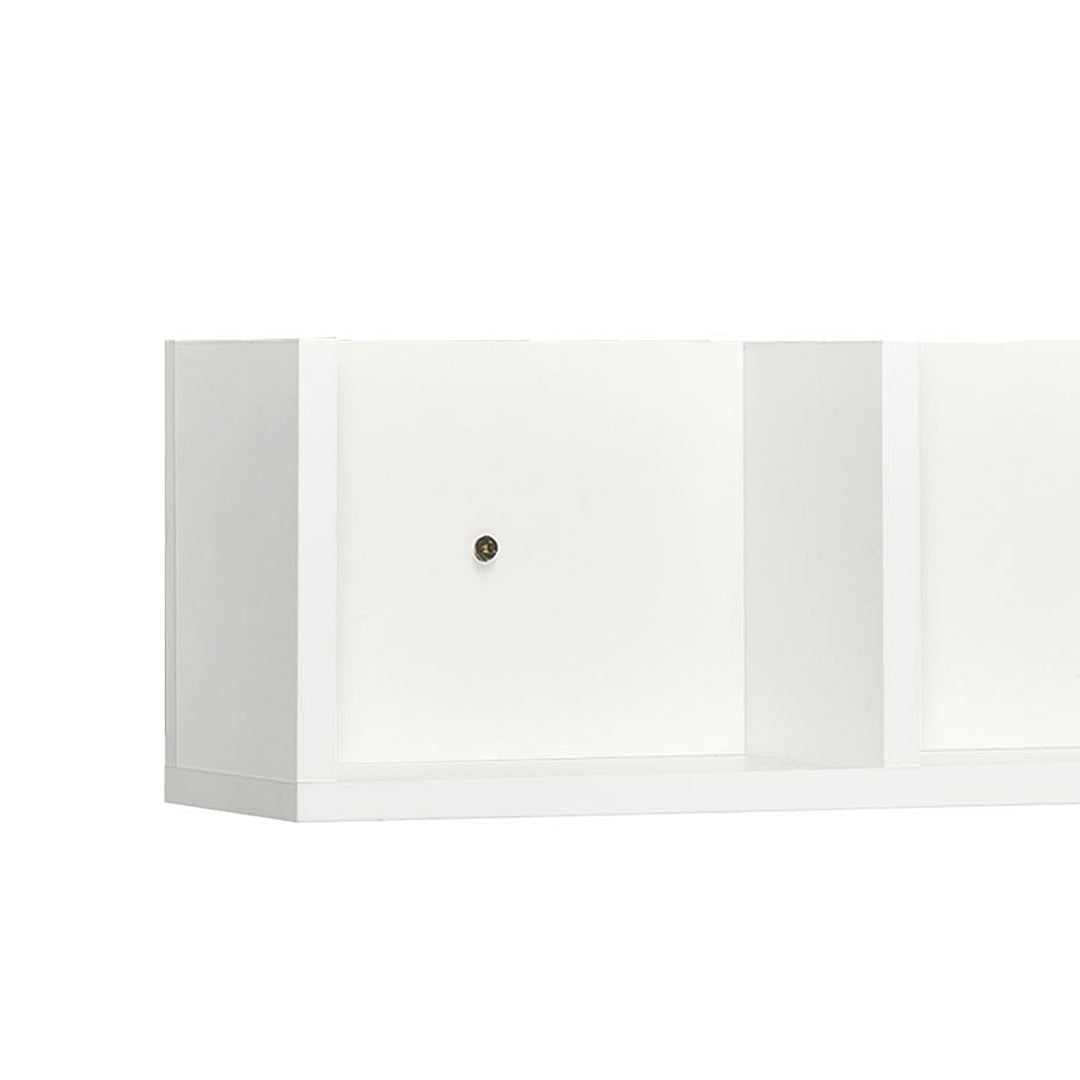 Wall Mount 84 CD / 56 DVD/Blu-ray/ Media Storage Rack 4 Cubes, Wooden Shelf Organiser Unit Bookcase Display, Set of 2, White
